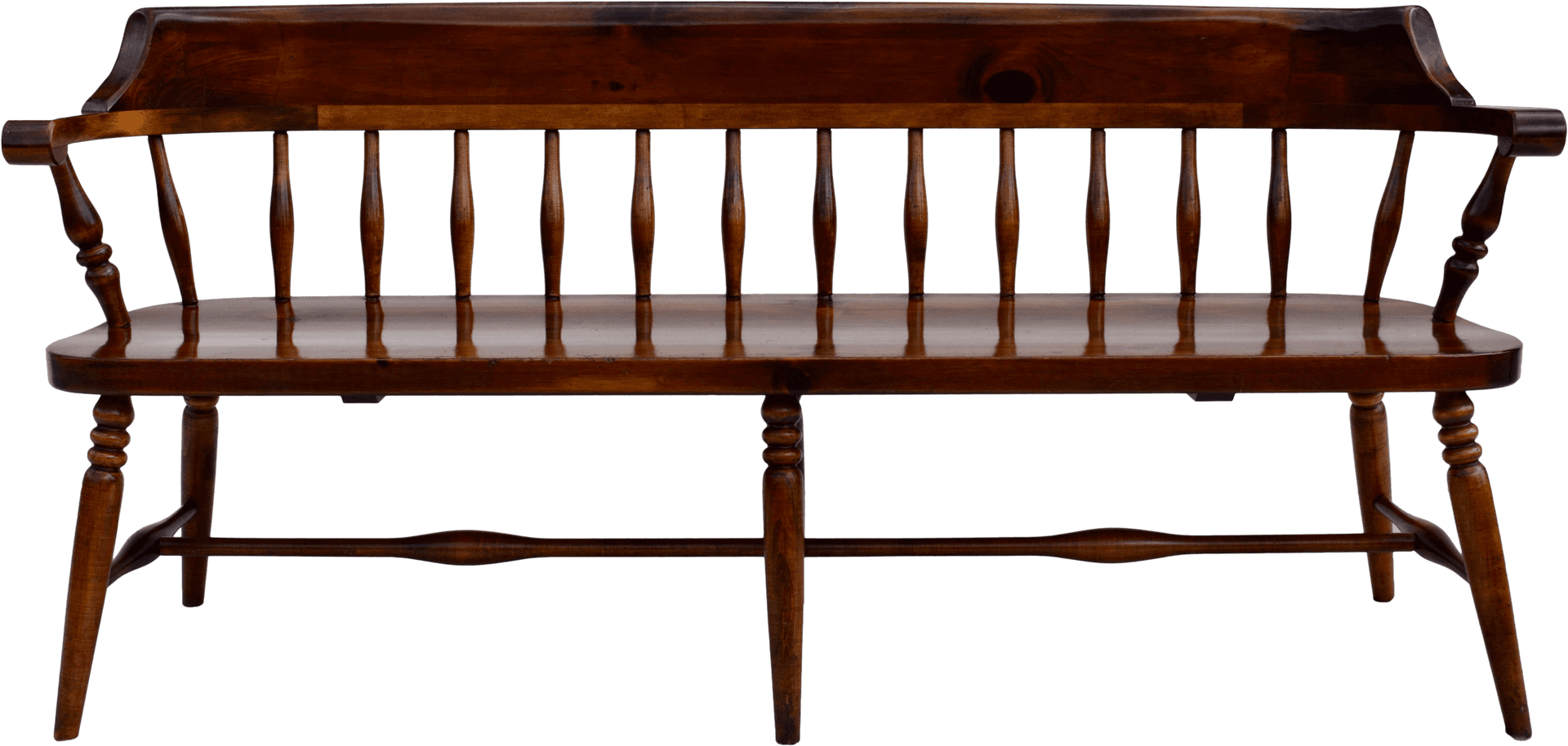 Vintage Wooden Bench Isolated PNG