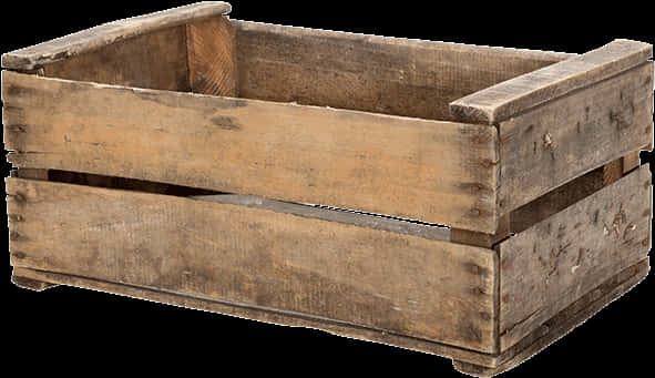 Vintage Wooden Crate PNG