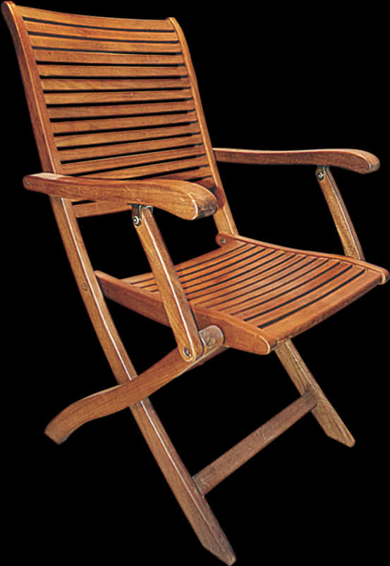 Vintage Wooden Folding Chair PNG