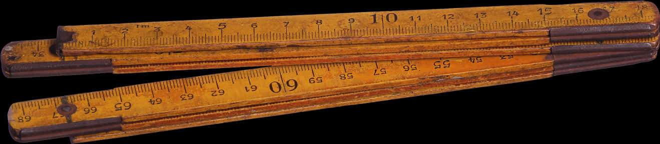 Vintage Wooden Folding Ruler PNG