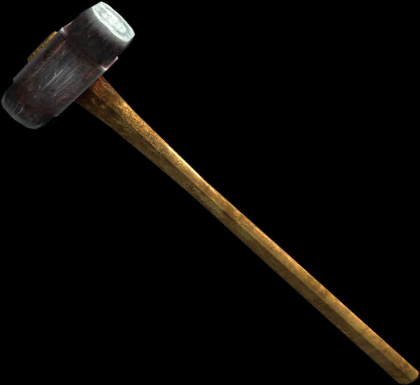 Vintage Wooden Handle Hammer PNG