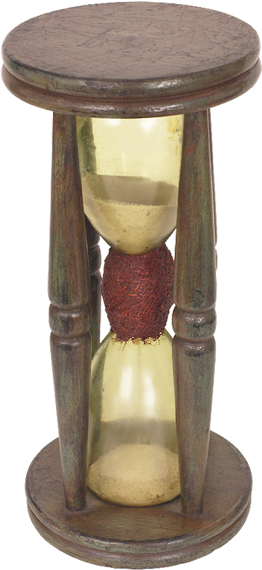 Vintage Wooden Hourglass PNG