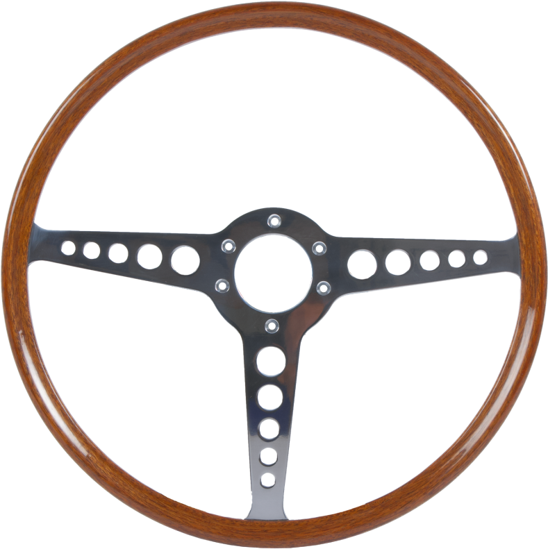 Vintage Wooden Steering Wheel.png PNG