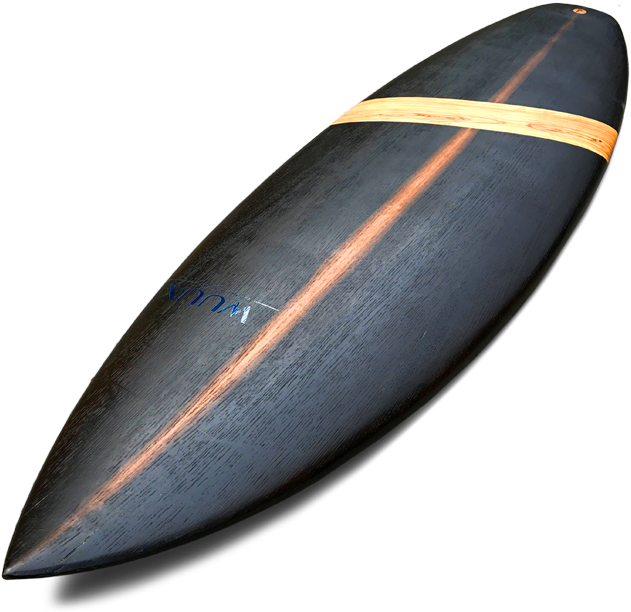 Vintage Wooden Stripe Surfboard PNG