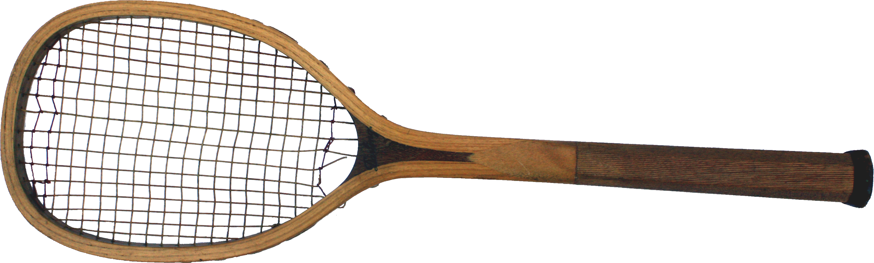 Vintage Wooden Tennis Racket PNG