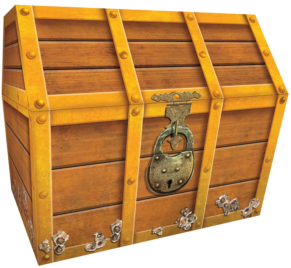 Vintage Wooden Treasure Chest Lock PNG