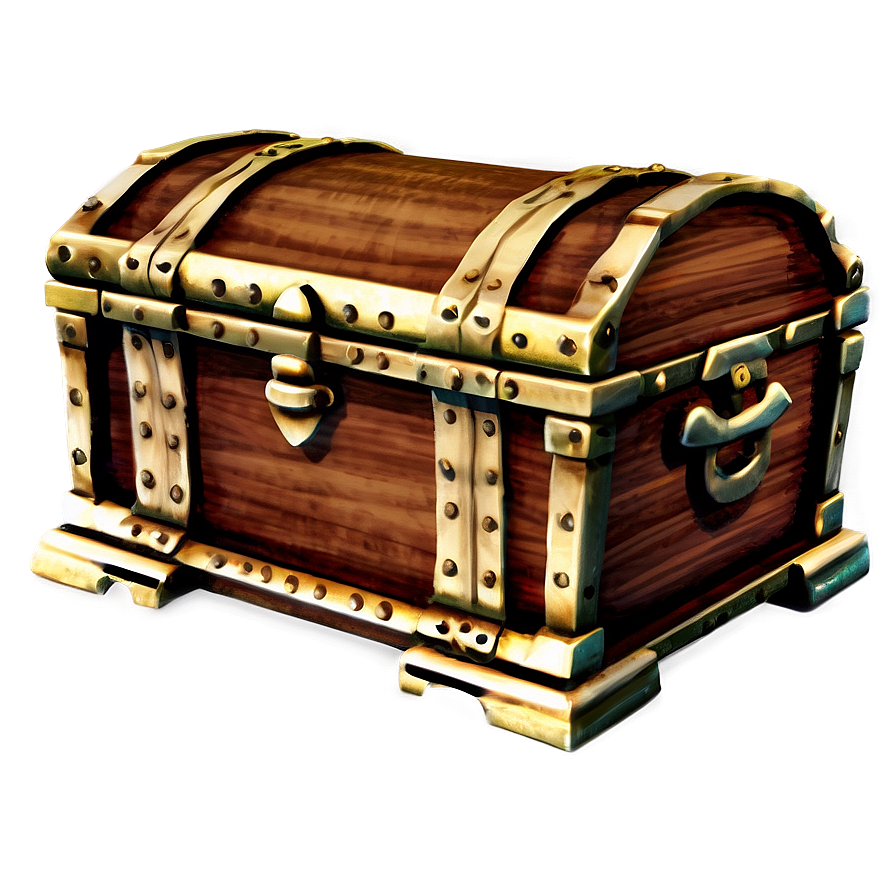 Vintage Wooden Treasure Chest Png Cko72 PNG