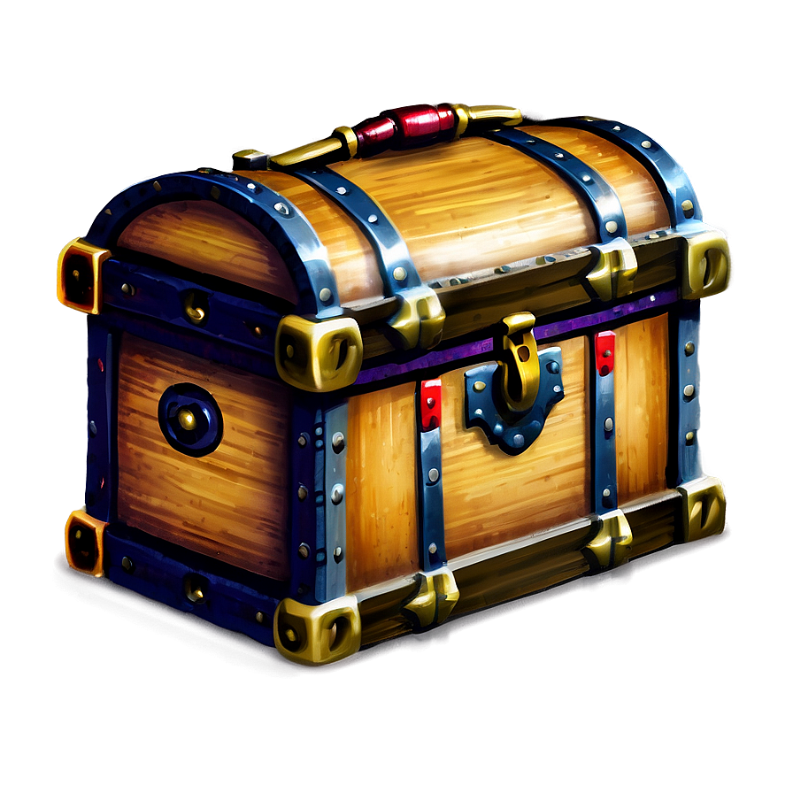 Vintage Wooden Treasure Chest Png Cxb26 PNG