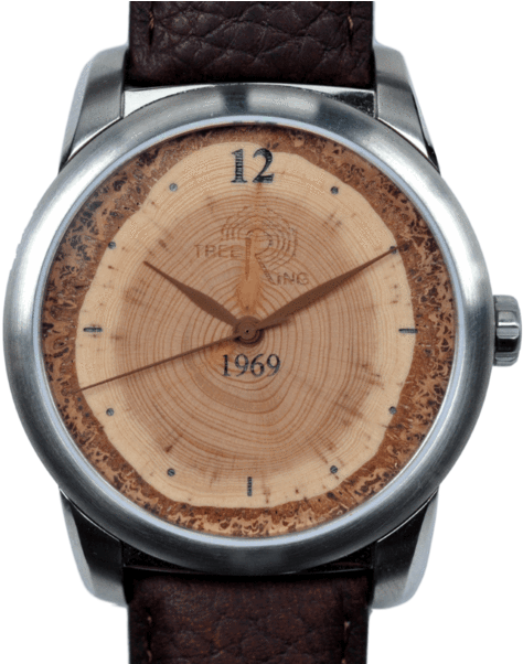 Vintage Wooden Watch Face1969 PNG