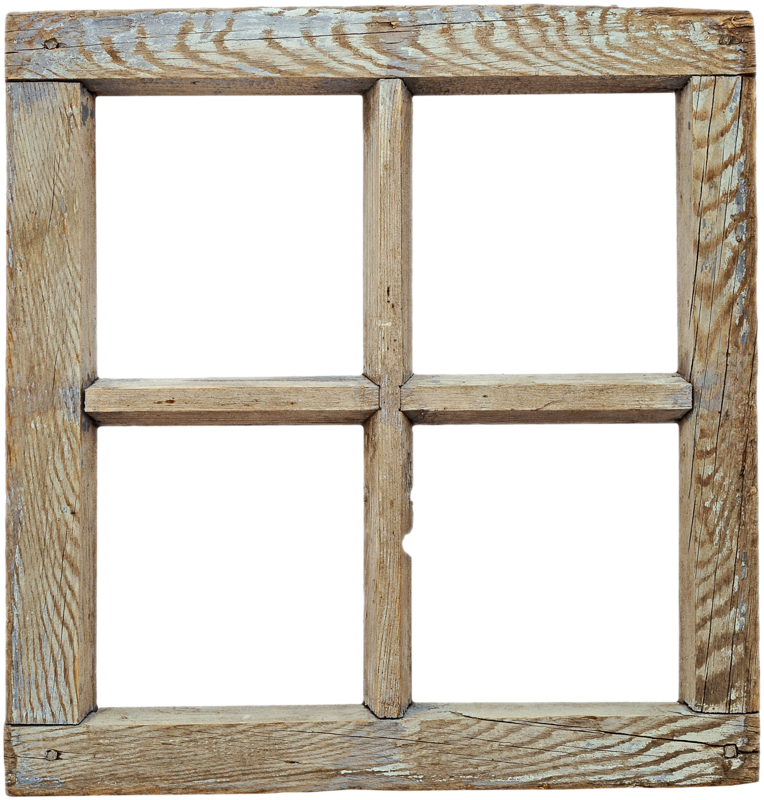 Vintage Wooden Window Frame PNG