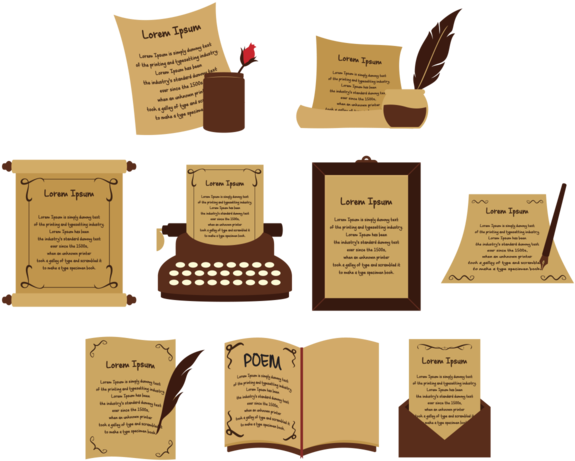 Vintage Writing Toolsand Papers PNG