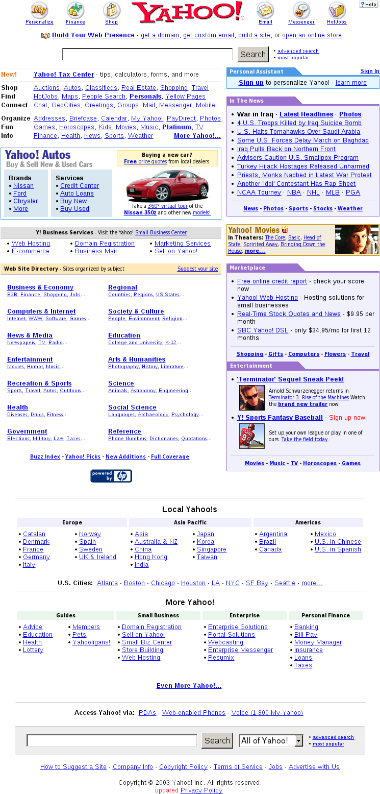 Vintage Yahoo Homepage Screenshot PNG