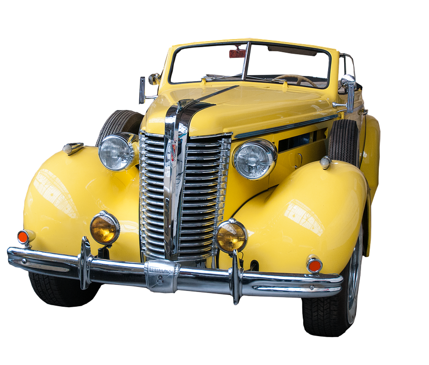 Vintage Yellow Car Classic Design PNG