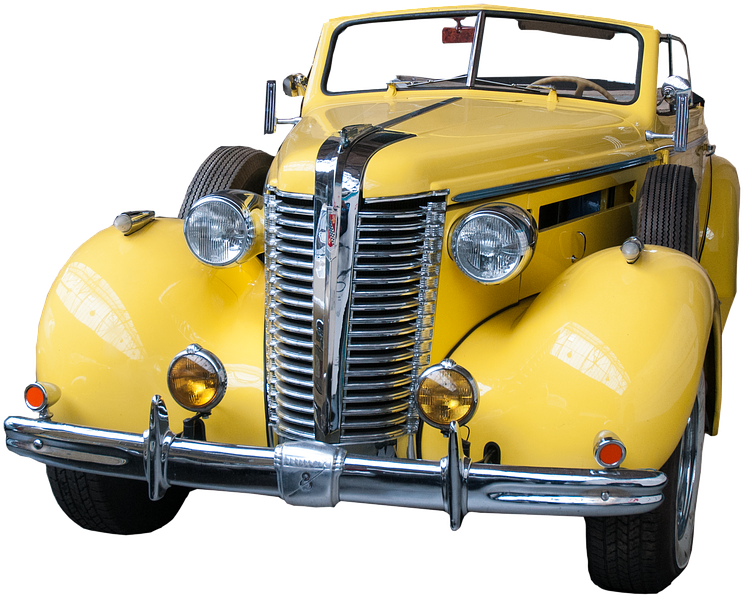 Vintage Yellow Convertible Classic Car PNG