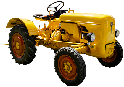 Vintage Yellow Tractor PNG