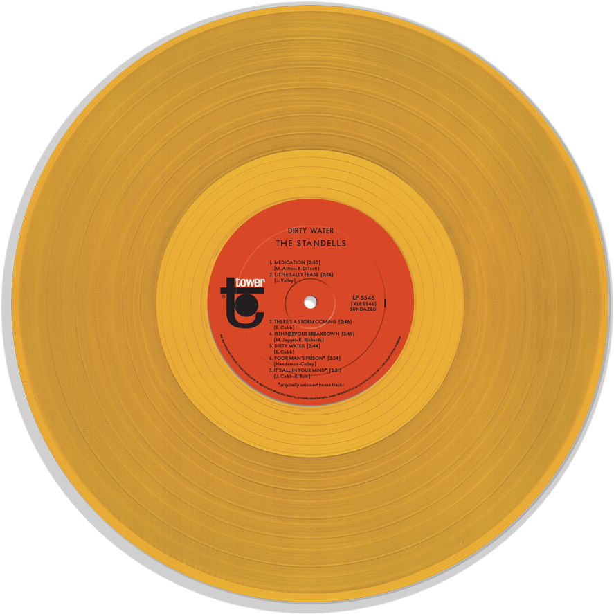 Vintage Yellow Vinyl Record PNG