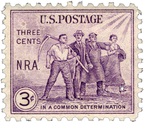 Vintage3 Cent N R A Stamp PNG