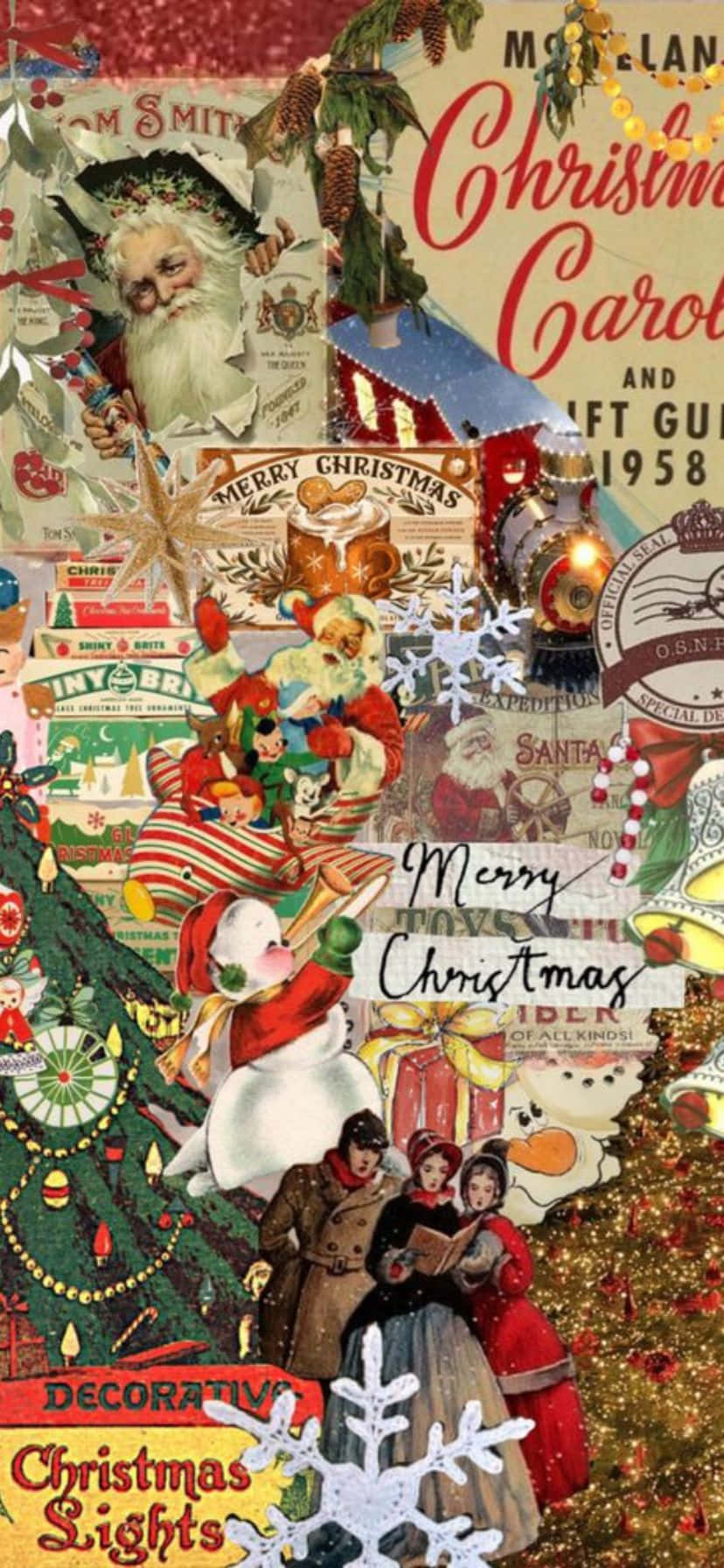 Vintage50s Christmas Collage Wallpaper