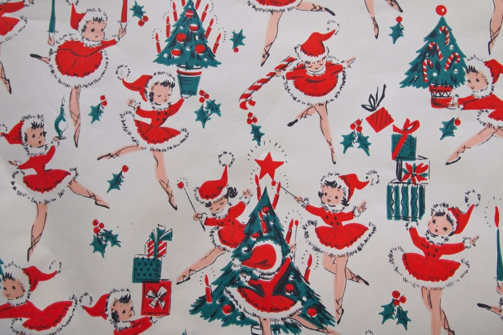 Vintage50s Christmas Pattern Wallpaper