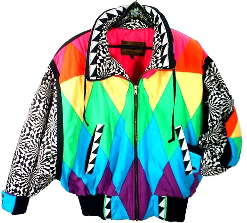 Vintage90s Colorblock Windbreaker Jacket PNG