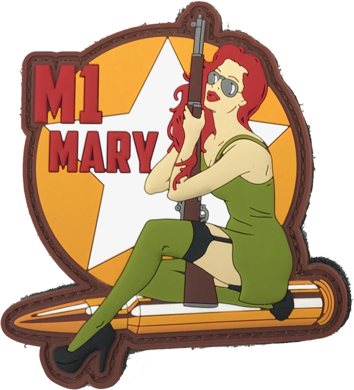 Vintage_ Pinup_ M1_ Mary_with_ Rifle PNG