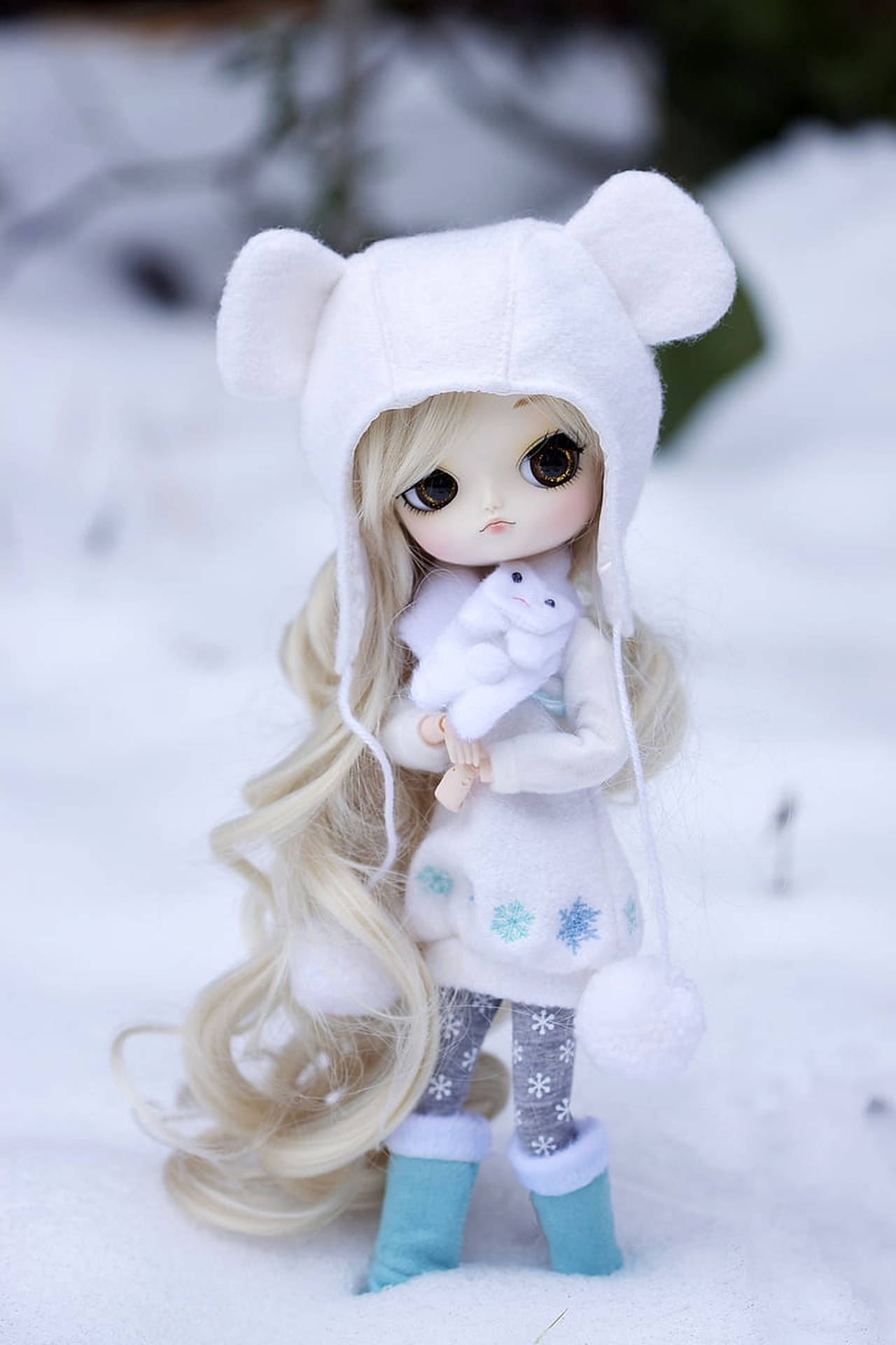 Vinter Outfit Doll Wallpaper