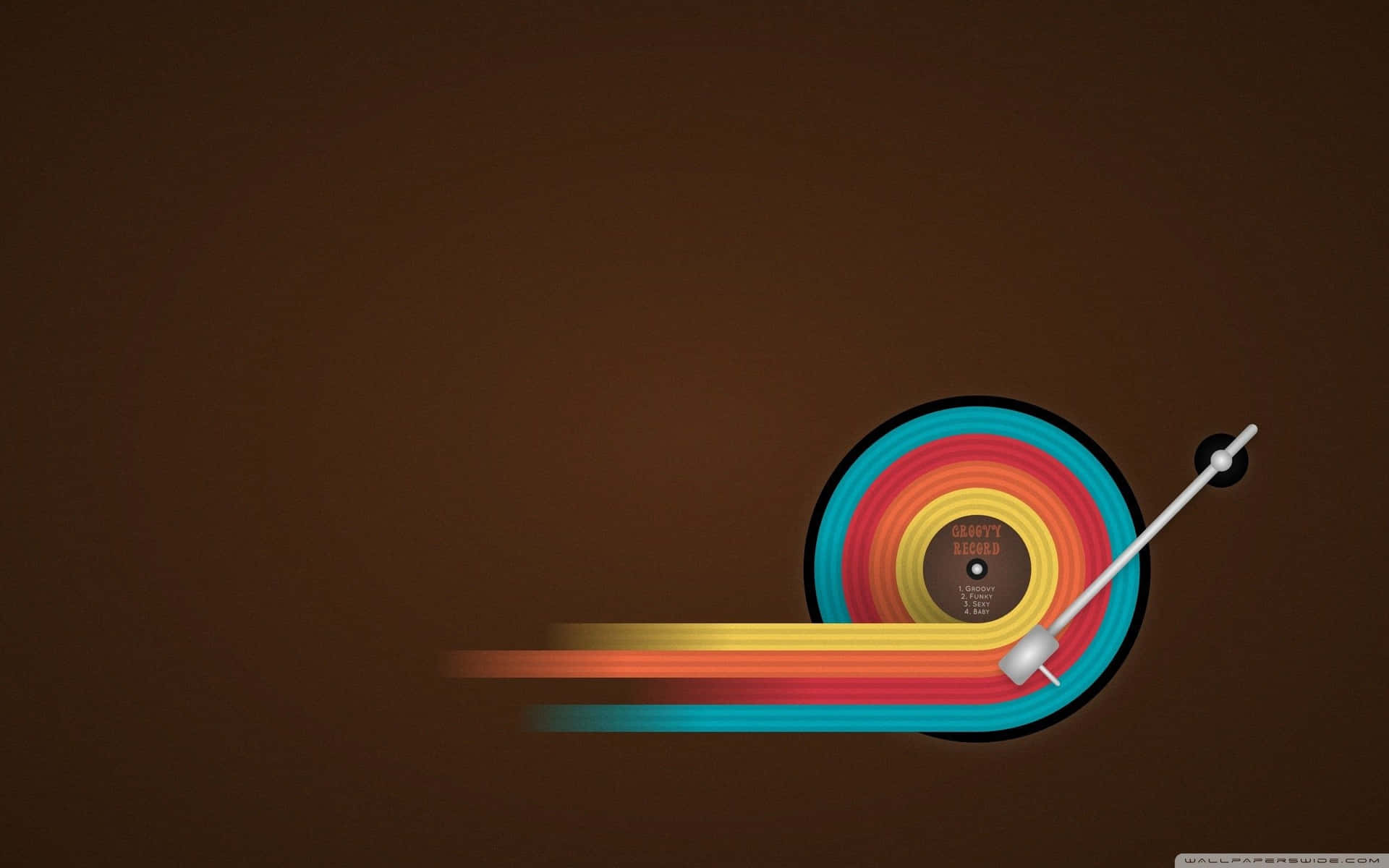Multicolored Vinyl Record Digital Art Wallpaper