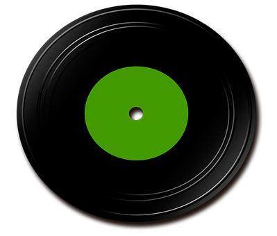 Vinyl_ Record_ Green_ Label PNG