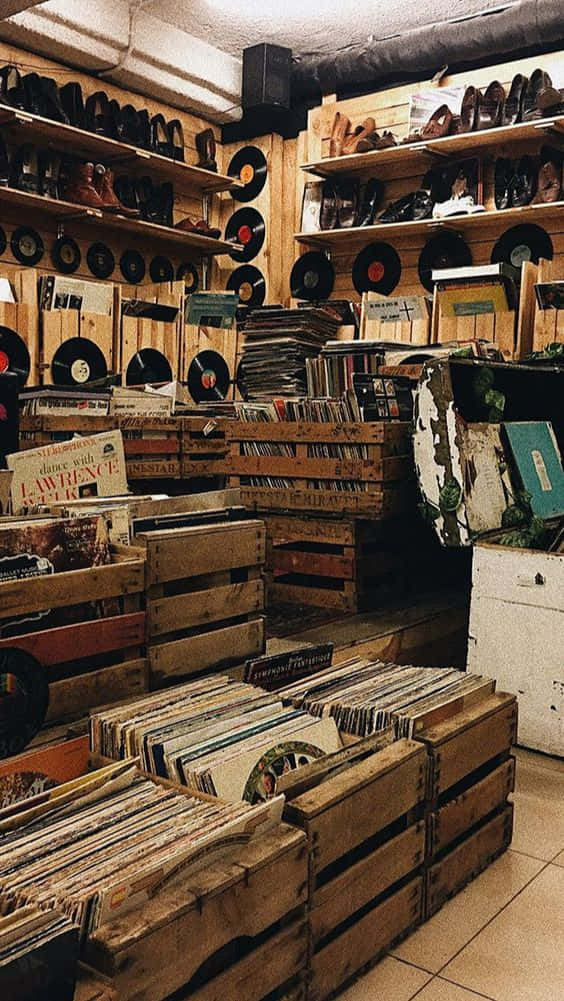 Vinyl Record Store Wallpaper