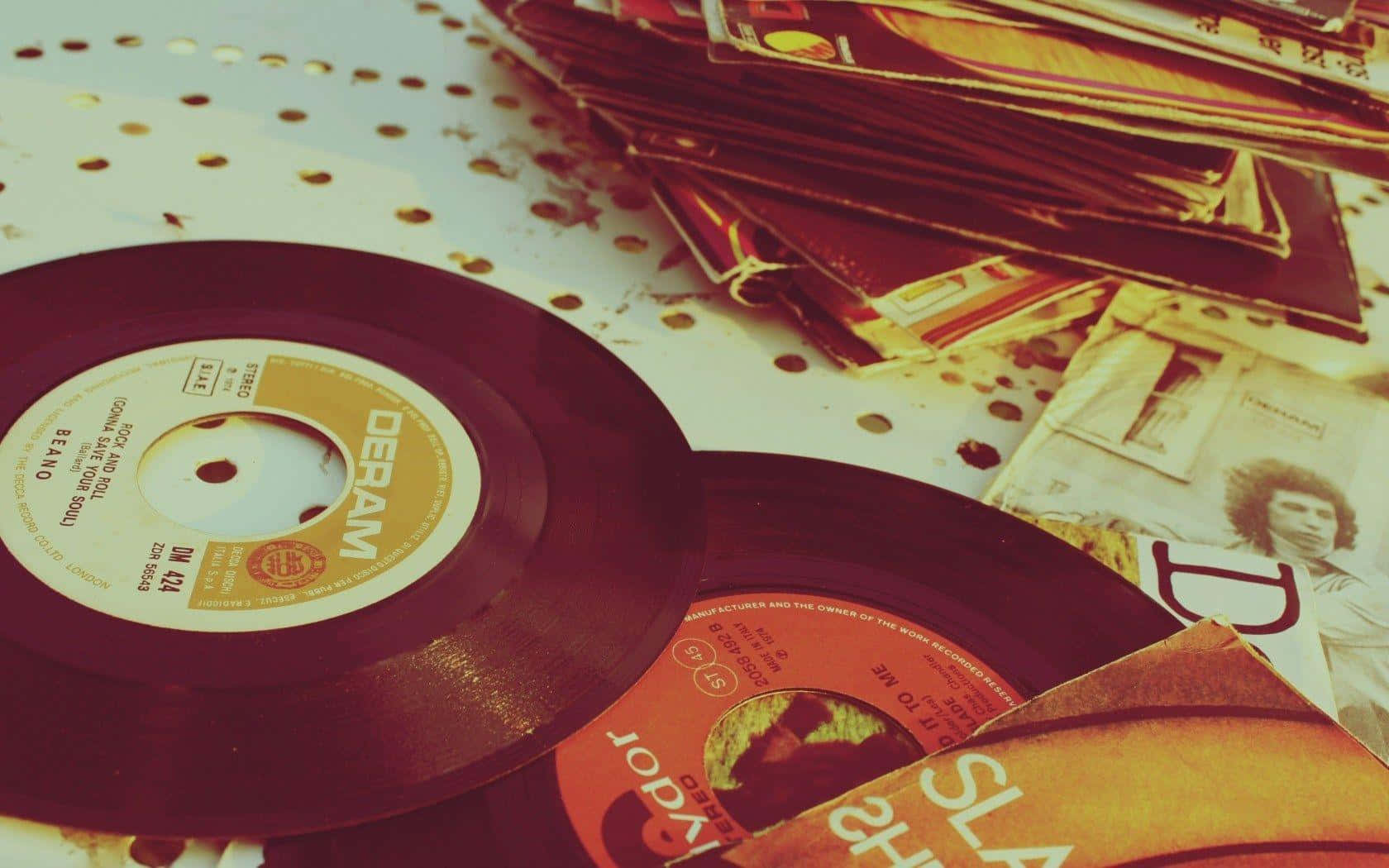 Old School: Listening To Music On Vinyl Records Wallpaper