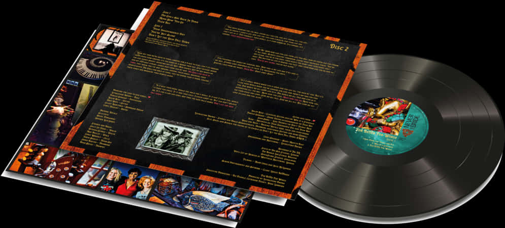 Vinyl Recordand Album Cover Mockup PNG