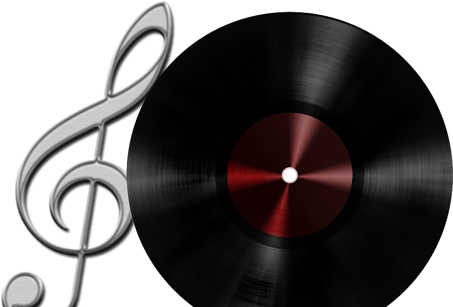 Vinyl Recordand Treble Clef PNG