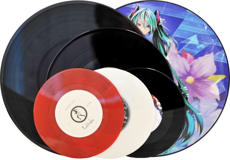 Vinyl Recordsand Anime Character Design PNG