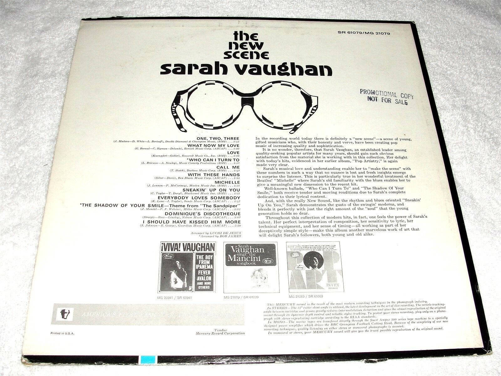 Legendary Jazz Singer Sarah Vaughan White Vinyl Record Wallpaper