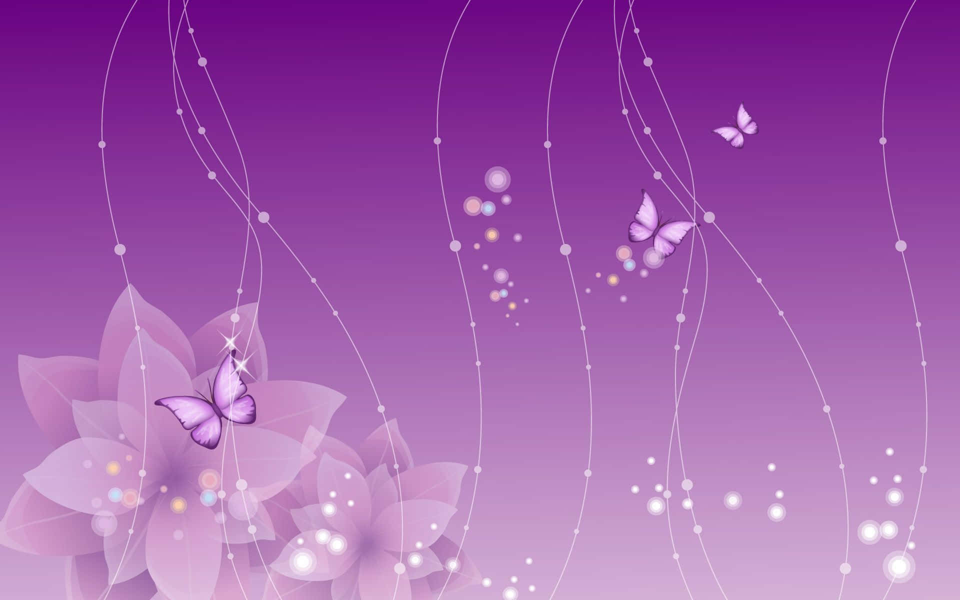 Purple Flower Wallpaper With Butterflies