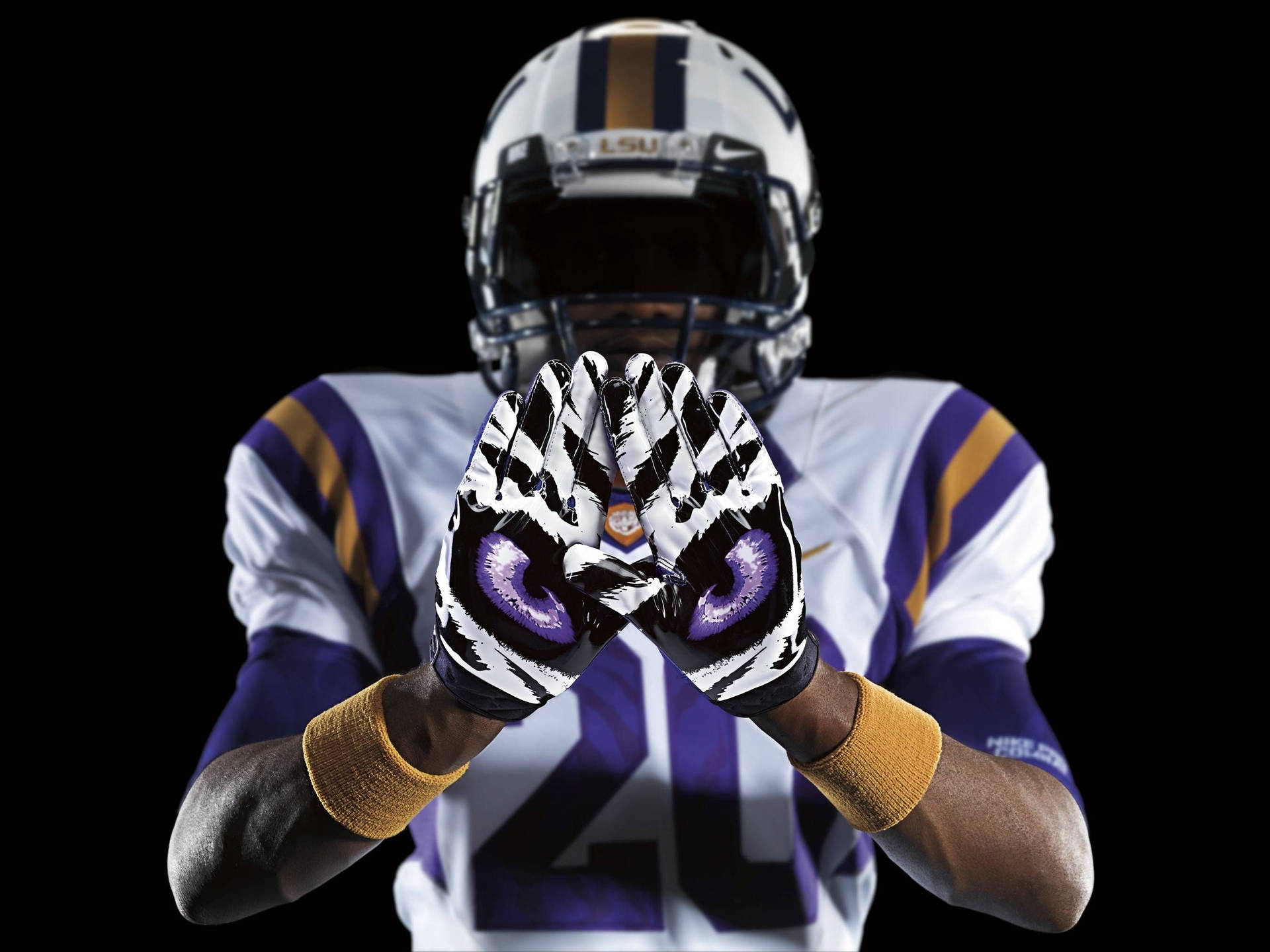 Violet College Football Player Uniform Picture