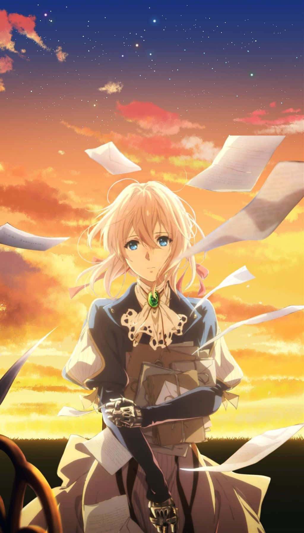Experience the World of Violet Evergarden on Your Iphone Wallpaper