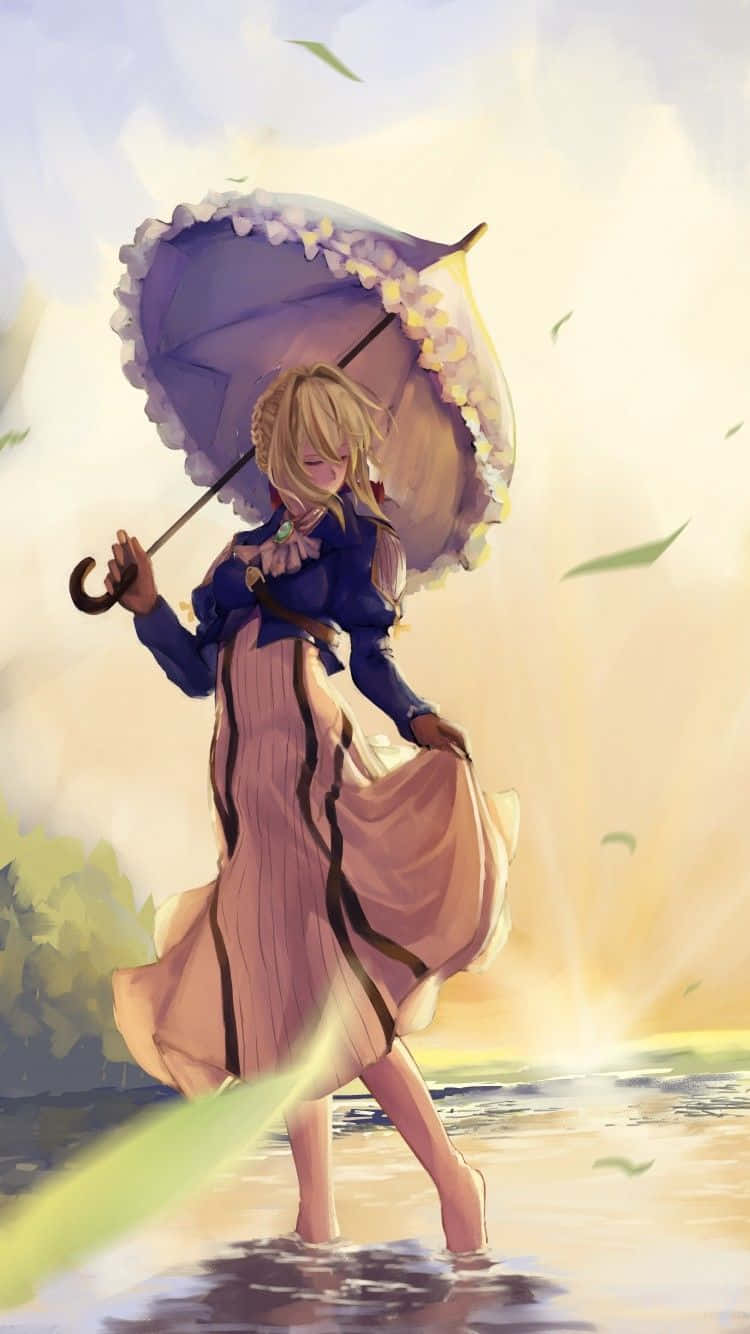 Enjoy Your Favorite Violet Evergarden Movies on your Iphone Wallpaper