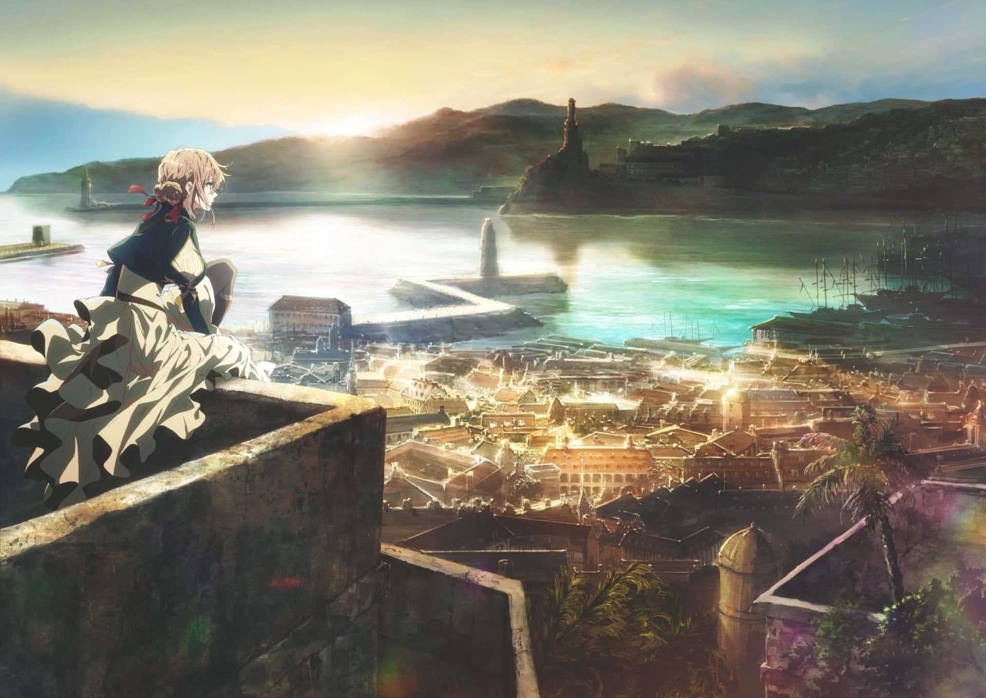 Violet Evergarden Sitting On The Terrace Picture