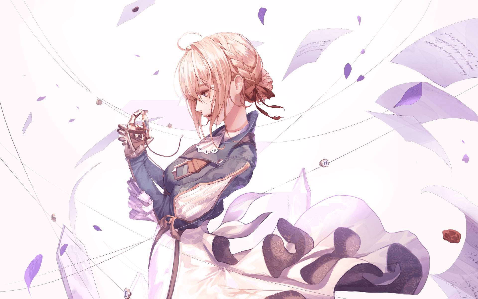 Violet Evergarden Reflecting On A Lake Under The Moonlight