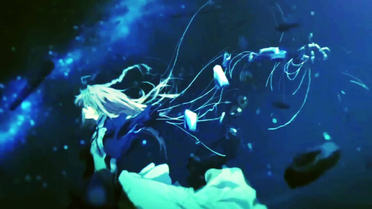 Image  Violet Evergarden exploring the underwater world Wallpaper