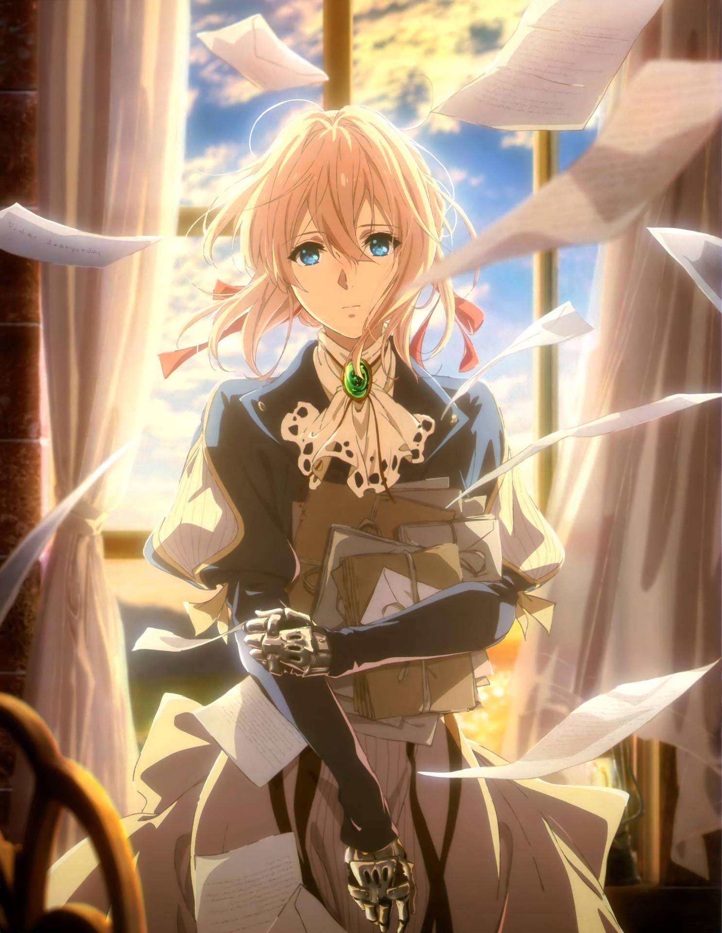 A magical, flying moment with Violet Evergarden. Wallpaper