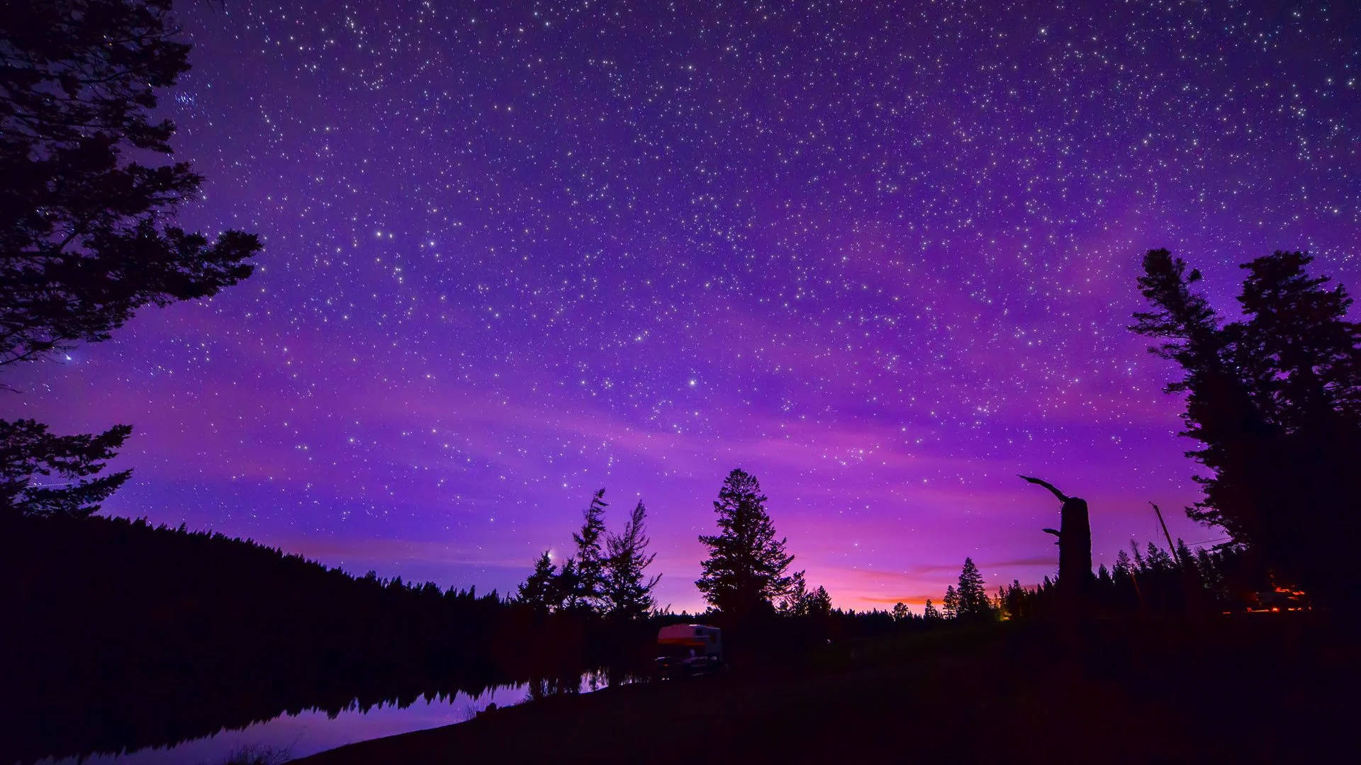 Cielosvioleta Con Degradado, Noche Estrellada. Fondo de pantalla