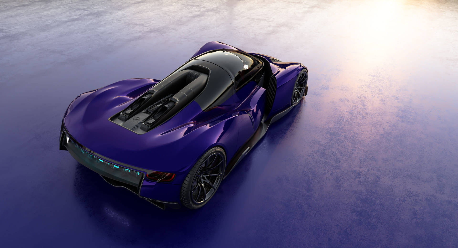Violet Sports 3D Car Wallpaper