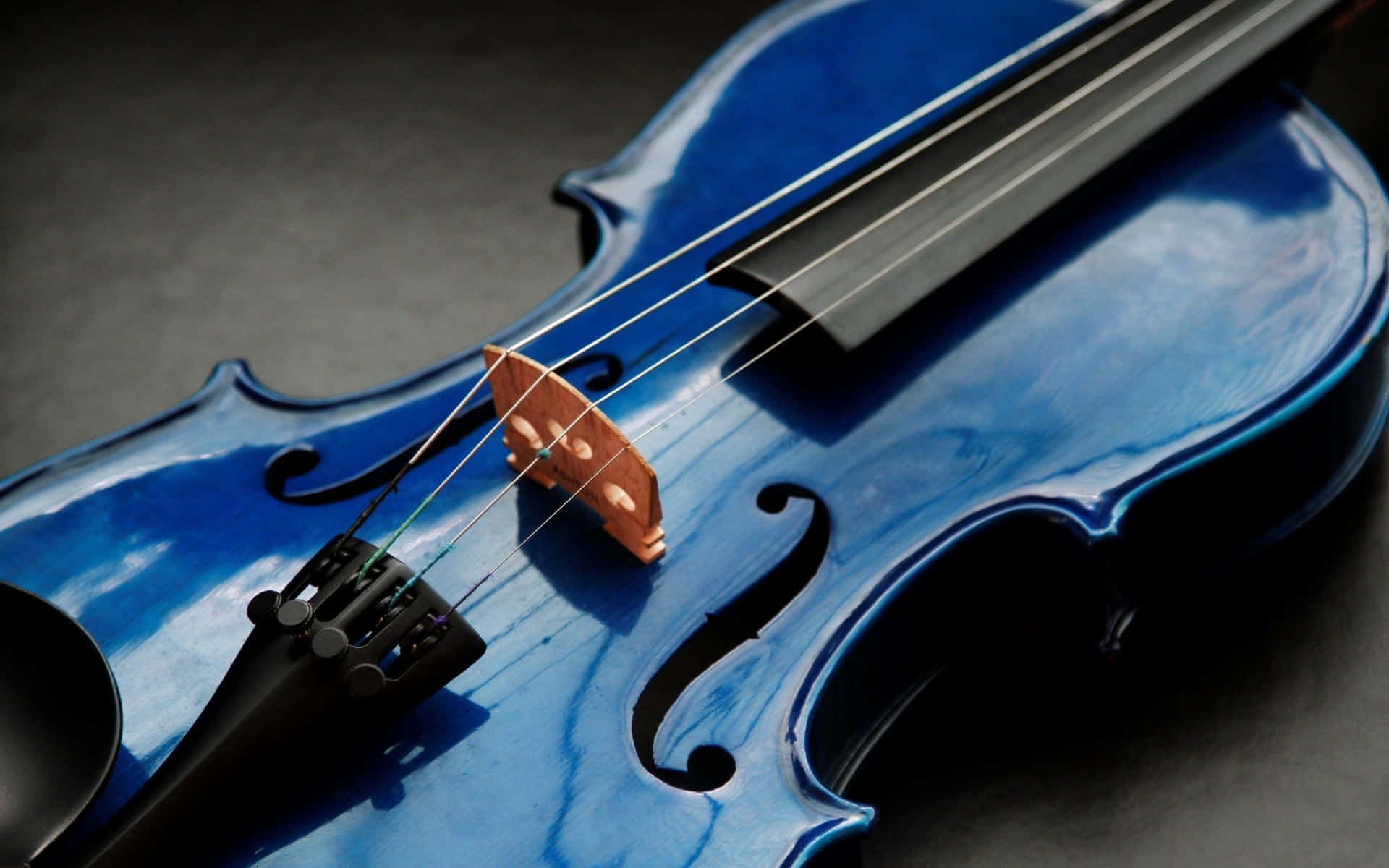 Instrumentode Violín De Madera Azul Fondo de pantalla