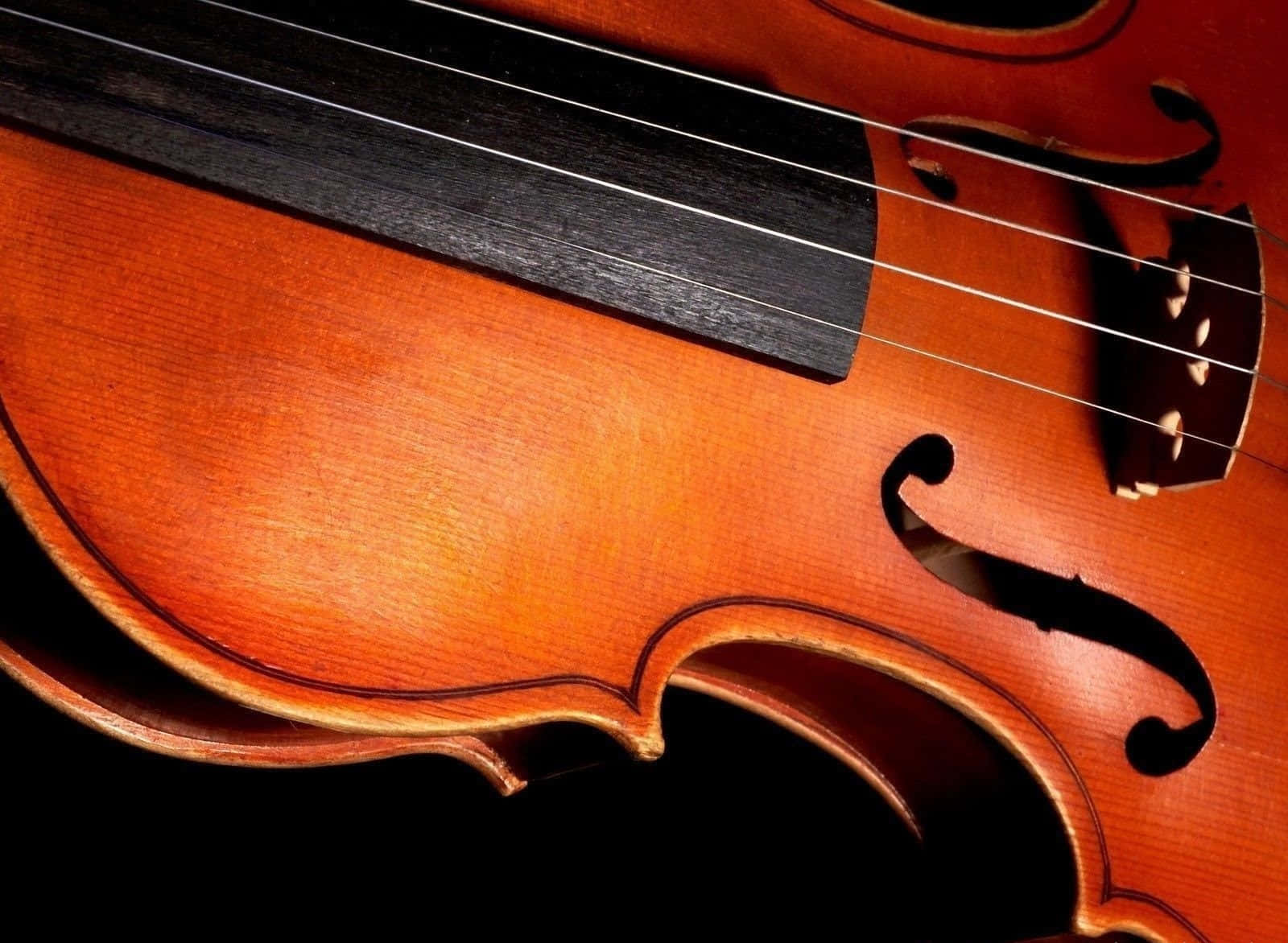 En tæt på af et violin på en sort baggrund Wallpaper