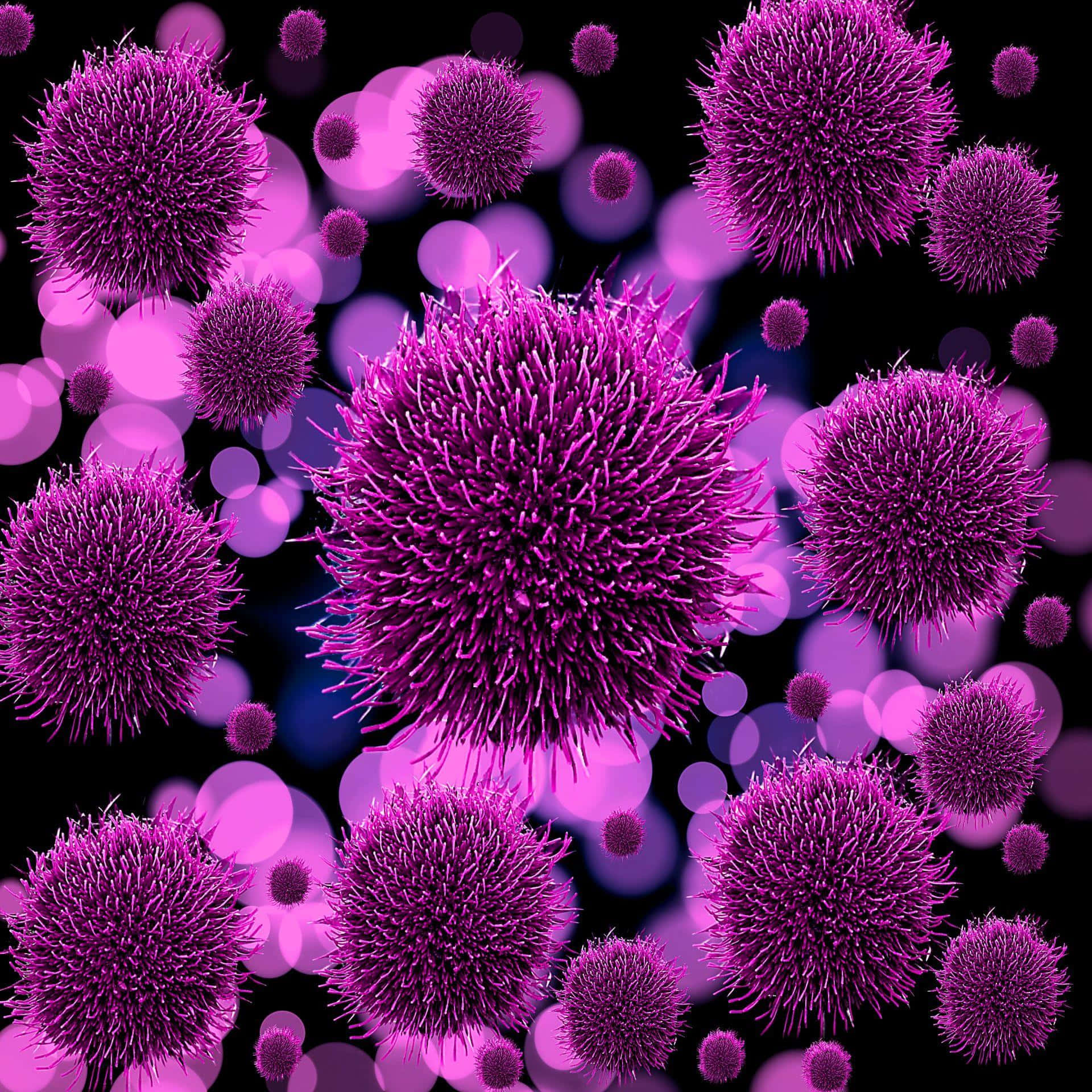 Viral Particles Illustration Purple Background Wallpaper