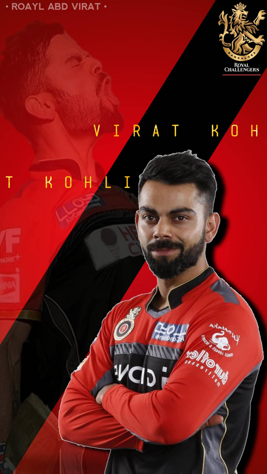 Virat Kohli Hd Red And Black Wallpaper