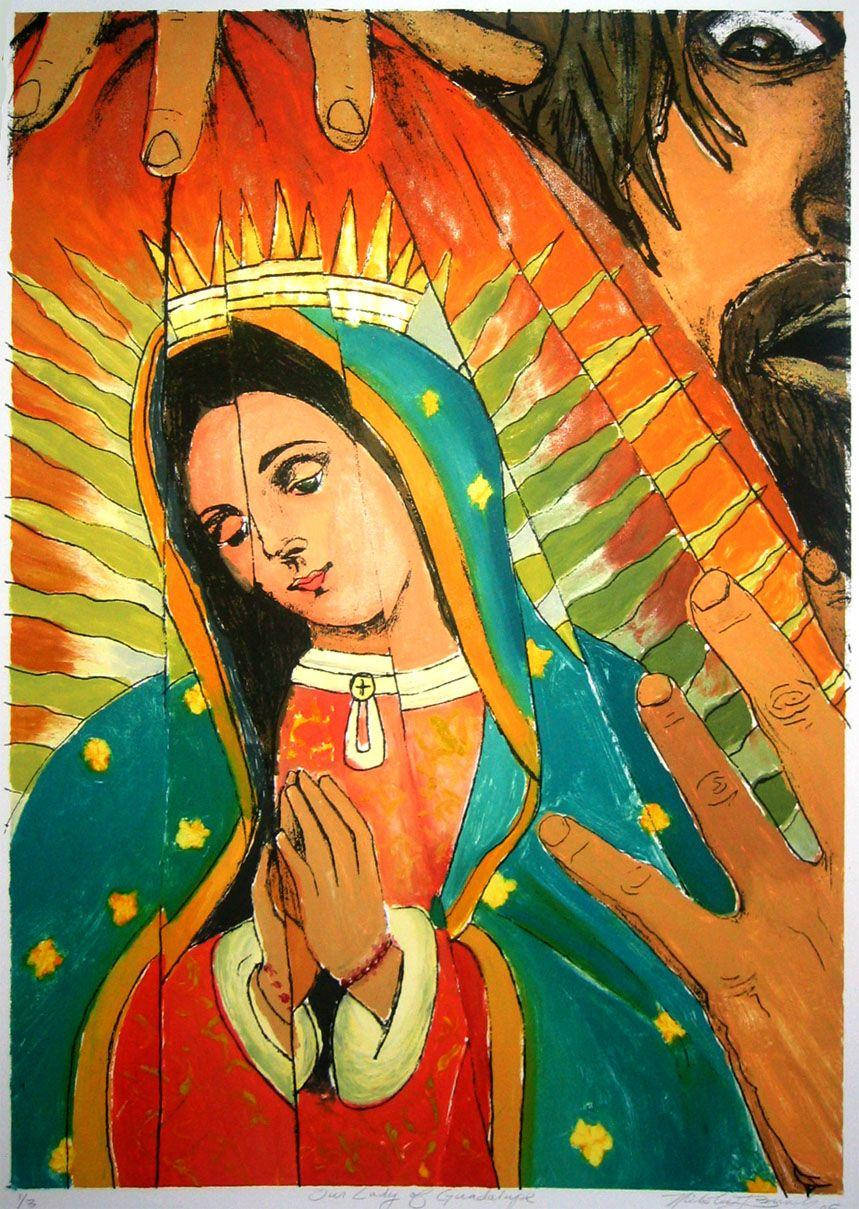 Virgen De Guadalupe Man Peeking Wallpaper