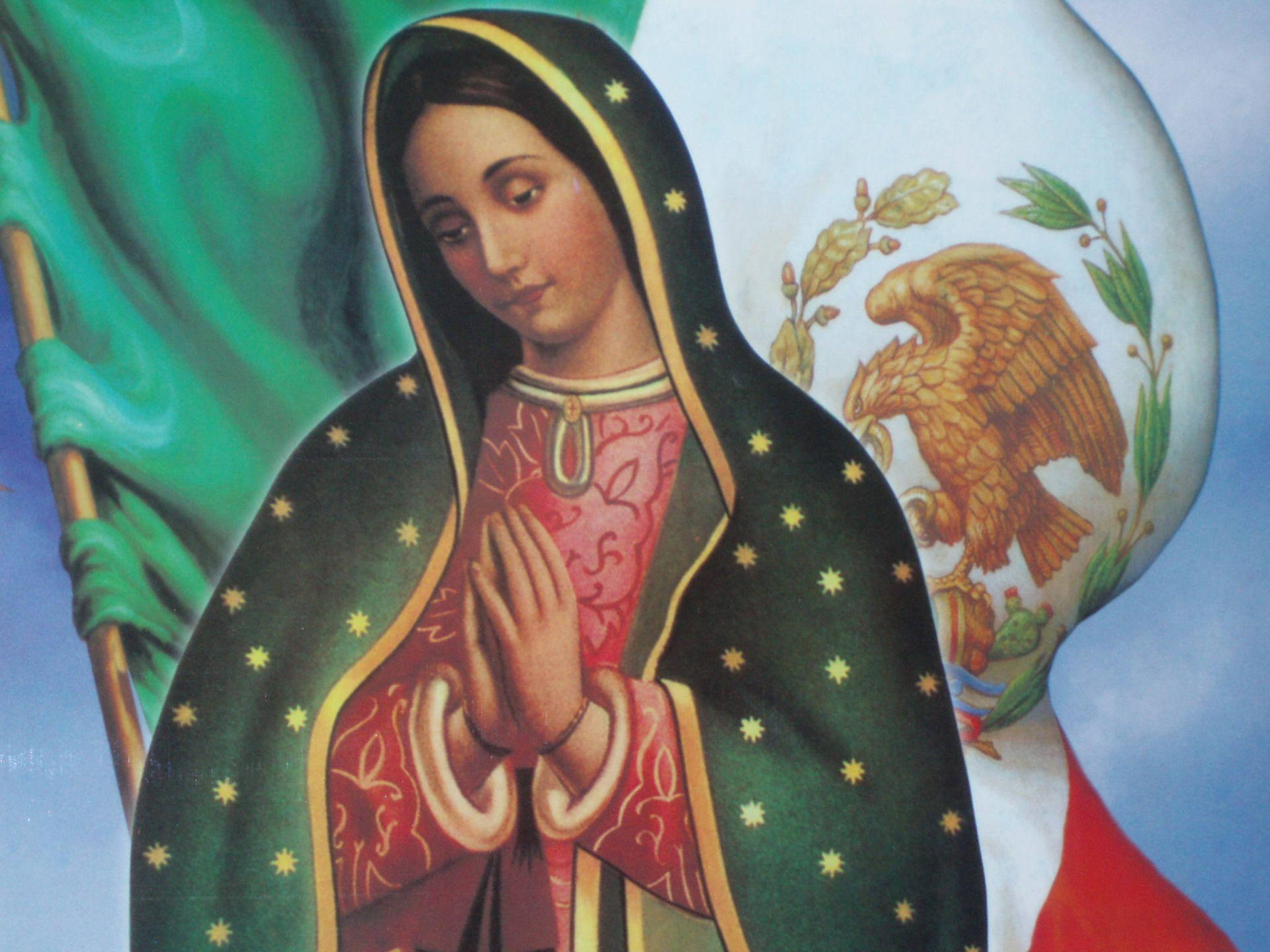 Virgen De Guadalupe Mexican Flag Wallpaper
